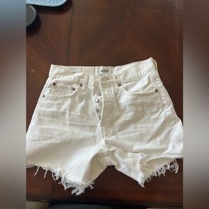 White Cutoff Jean Shorts